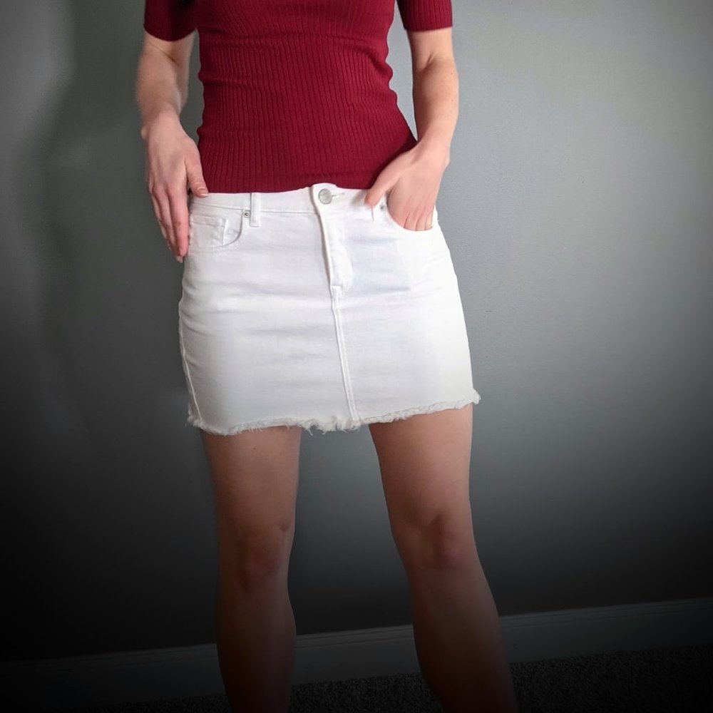 Express White Jean Mini Skirt- Size 2